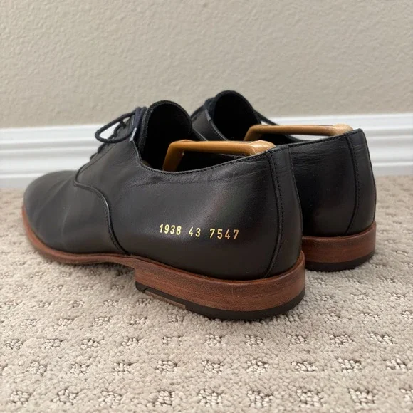 Common Projects Oxford Dress Shoes in Black Men US 10 EU 43 Designer Preppy